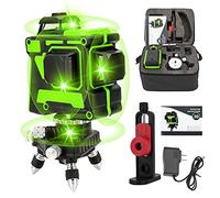 Niveau Laser Autonivelant 360° Laser Vert 3D Niveau Laser 2 Batteries Rechargeables Laser Horizontal Vertical Outil de Nivellement Puissant (12 lignes)