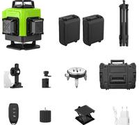 Niveau laser autonivelant, haute visibilité, 16 lignes. Livré avec un trépied et un coffret en plastique