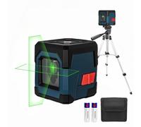 Niveau Laser avec trépied, RockSeed Cross Line Laser avec Auto-nivellement, Lignes Verticales et Horizontales, Rotatif à 360 Degrés, Pochette de Transport, Batterie Incluse (Vert avec Trépied)