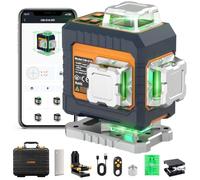 Niveau Laser Chantier 4x360° Autonivelant,CIGMAN Laser Vert Croisé avec App | Télécommande, Outil de Nivellement Professionnel pour Construction, Carrelage, Charpente, Plafonds Suspendus - CMG16