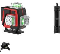 Niveau laser, couverture à 360°, visibilité haute résolution, rouge (avec trépied et boîtier en plastique)