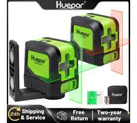 Niveau laser croisé Huepar 9011G/9011R, auto-nivelant, 2 lignes, faisceau laser vert et rouge, horizontal et vertical, avec base magnétique Red Laser Level
