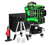 Niveau Laser Croix Vert, Ligne laser 3D de niveau 12 Niveau laser vert à mise à niveau automatique avec trépied, Antidérapant et antichute,C