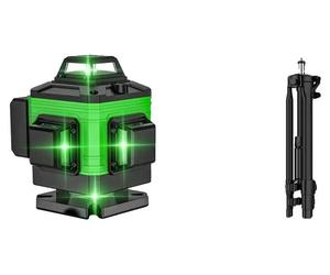 Niveau laser, fonction d'auto-nivellement, haute précision, ligne verte de 16 mètres (avec trépied) + coffret en plastique