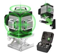Niveau laser multifonction à 16 lignes avec fonction d'auto-nivellement de 3° ; outil de mise à niveau omnidirectionnel pour sols et murs, avec affichage vertical et horizontal