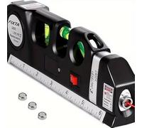 Niveau Laser Multifonction, Ruban à Mesurer 2,5 m, Règle Métrique 8 Pieds, Niveau à Bulle avec Laser Horizontal/Vertical/Croisé (Option avec ou sans Trépied) (sans Trépied)
