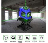 Niveau laser multifonctionnel - 16 lignes, lumière verte - autonivelant 4D avec batterie lithium