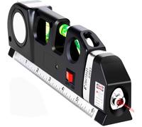 Niveau laser multifonctionnel 4 en 1 :niveau, ruban à mesurer, rubans à mesurer standard métriques, règle métrique mètres (8 pieds)