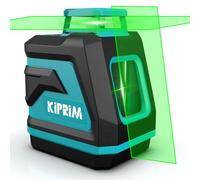 Niveau Laser, Niveau Laser Vert Lignes Croisées Kiprim LV8D avec Visibilité Améliorée, 5 Lignes Laser, Luminosité Réglable, Mode Manuel/Autonivelant/Impulsion, Piles et Sac de Transport Inclus