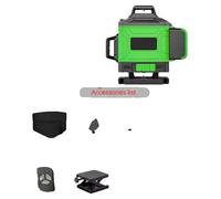 Niveau laser, projection 3×360°, batterie rechargeable via USB-C, 16 lignes + trépied + coffret à outils