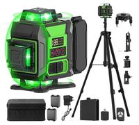 Niveau laser, projection à 360 degrés, fonction d'auto-nivellement, avec 2 piles