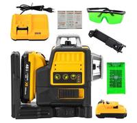 Niveau Laser - PRUMYA - 3x360° - Vert - Autonivelant - Batterie Li-ion Rechargeable