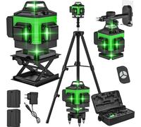 Niveau laser, rayons laser verts, auto-nivelant, 4D 16 lignes 8 ligne avec support Cath Bag