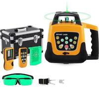 Niveau Laser Rotatif à Faisceau Vert Auto-nivelant 360° Horizontal Vertical avec récepteur télécommande IP54 500 m