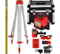 Niveau laser rotatif rouge à mise à niveau automatique Niveau laser à mise à niveau automatique avec balayage rotatif à 360 degrés 500 m + trépied + mire de 5 m