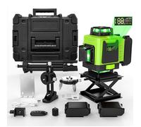 Niveau Laser Vert 16 Lignes Auto-Nivelant Avec Télécommande Double Batterie 4800mAh Trépied Inclus Mode Manuel Et IP45 Étanche