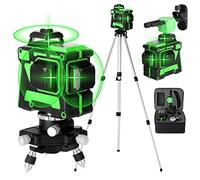 Niveau Laser Vert 3x360°, Weytoll 16 Lignes Laser Auto-nivelant Verticales horizontales avec batterie 4800mAh et trépied, Multicolore