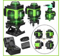 Niveau laser vert 4D 16 lignes 3x360 ° Machine de nivellement laser pour sols 3 ° Niveau laser automatique rechargeable par USB avec batterie au lithium, horizontal et vertical, étanche IP54, Green 16