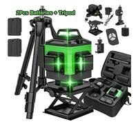 Niveau laser vert 4D 16 lignes avec trépied 4x360 ° Niveau laser croisé horizontal et vertical auto-nivelant, rechargeable, télécommandé pour la pose de carreaux et la construction Cloth bag no tripod