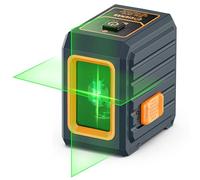 Niveau laser vert CIGMAN avec nivellement automatique et mode manuel, mode impulsion de 30 m, 4 niveaux de luminosité, haute précision ± 0,3 mm/1 M, comprend des piles AA et un support