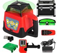 Niveau laser vert rotatif à mise à niveau automatique, faisceau vert rotatif automatique avec récepteur, télécommande et mallette de transport