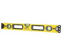STANLEY 1-43-524 Niveau 60 cm - Gamme FATMAX - Structure en Aluminium Renforcé- 3 Fioles Haute Visibilité - 2 Semelles Usinées -2 Poignées Bi matière