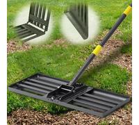 Niveleuse pour gazon - Outil de nivellement pour le jardin - Pour égaliser la pelouse - Poignée réglable - 76 x 25 cm - Métal