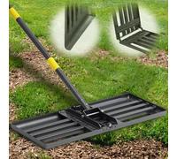 Niveleuse pour gazon - Outil de nivellement pour le jardin - Pour égaliser la pelouse - Poignée réglable - 76 x 25 cm - Métal