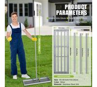 Nivellement de pelouse – Râteau niveleur professionnel pour pelouse, 115x25 cm – Acier inoxydable – Tête découpée au laser – Tige métallique pour pelouses de jardin