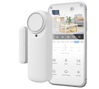 Nivian Alarme de Porte Intelligente WiFi, capteur magnétique pour Portes, sans Fil avec Application Mobile, Notifications en Temps réel, Bouton Manuel, sirène 100 DB (Unité)