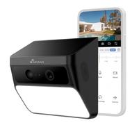 NIVIAN Cámara IP Wi-FI Solar Con Foco LED Exterior 2K Detección PIR Batería.