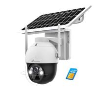 NIVIAN Caméra de Surveillance de sécurité 360º 4G(SIM)+Panneau Solaire 7W-Batterie Longue durée 18000mAh-2K-Convient à l'extérieur-Vision Nocturne+LEDs-Audio bidirectionnel-Application EseeCloud