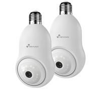 NIVIAN - Caméra de Surveillance WiFi - 2K Mouvement 360° - Audio bidirectionnel - Reconnaissance et Suivi des Humains - Vision Nocturne - Compatible avec Alexa, Google, Tuya App (2X Cameras)