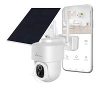 NIVIAN Caméra WiFi Extérieure 2,5K 4MP sans Fil - Batterie et Panneau Solaire, Vision 360° Motorisée, Détection PIR IA, Audio Bidirectionnel, Compatible Alexa et Google Assistant