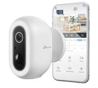NIVIAN Caméra WiFi Extérieure 2K - Batterie Longue Durée, Détection Humaine PIR IA, Vision Nocturne Couleur, Audio Bidirectionnel, Sirène et LED, App TUYA, Compatible Alexa et Google Assistant