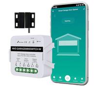NIVIAN Contrôleur WiFi pour moteur de porte de garage Contrôle à distance par App Tuya/SmartLife Programmation Horaire, Minuterie et Scènes Intelligentes Compatible avec Alexa et Google
