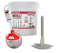 Nivilli SPINNY - 700x BIG PACK. Système de nivellement de haute qualité technique pour carreaux, dalles d'extérieur et pierres naturelles. 2mm de largeur de joint-épaisseur du matériau 3-15mm