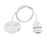 Niviy Cable Suspension Luminaire Blanc Douille Ampoule Plafond avec Cable de 100 cm E27 Porte Lampe Suspension Douille e27 avec Fixation Plafonnier Accessoire pour Cuisine Bar&Café 1pcs