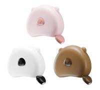 Nivofu 3 Pièces Metre Ruban Couture 150cm, Ruban Mesure Corps Rétractable Mignon Ours, Centimetre de Couture Double Face Magnétique pour Mensuration, Rose/Marron/Blanc