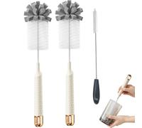 Nivofu Goupillon Bouteille Long Manche pour Bouteille Verre, Brosse Nettoyage Bouteille et Goupillon Gourde INOX, Ecouvillon Bouteille Idéal pour Lave Bouteille et Goupillon Biberon