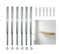 Nivofu Lot de 6 Support Etagere Invisible Flottant - Fixation Etagere Murale Robuste en Acier - Equerre Invisible pour Décoration DIY, Bibliothèque et Rangement - Kit Complet avec Vis et Chevilles