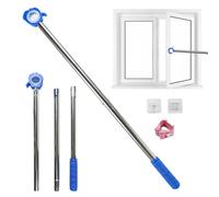 Nivofu Perche Velux Telescopique - Canne pour Fenetre de Toit et Store | Barre d'Ouverture Reglable en Acier Inoxydable avec Crochet, Outil Pratique pour Fenetres Hautes et Jalousies
