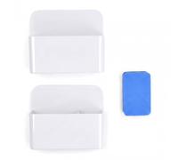 Nivofu Porte Stylo Magnetique avec Effaceur Tableau Blanc | Boite Aimantée Rangement Frigo, Pot a Crayon Bureau pour Marqueur, Craie, Velleda - Séparateur Amovible, Idéal École (Blanc)