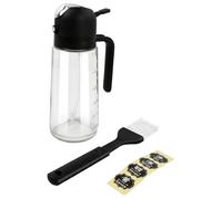 Nivofu Pulvérisateur Huile et Vinaigre 2 en 1, 630ml Distributeur Huile Cuisine en Verre avec Brosse Silicone, Spray Huile Olive avec Graduation pour Air Fryer, Salade, BBQ, Bec Verseur Anti-goutte