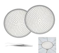 NIVRAIN 2 Pièces Grille Douche Anti Cheveux, Filtre Cheveux Baignoire avec Pinces, Acier Inoxydable Hair Catcher for Shower, Convient aux Zones D'évacuation des Douches et des Lavabos