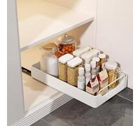 Niwugady Tiroir télescopique avec colle - Organiseur de placard extensible - Pour la maison, la cuisine, la salle de bain, le salon - 43 x 25 x 7 cm - Blanc