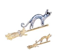 Nixiara Broche de chat mignonne, broche de - Épingles de chat de balai