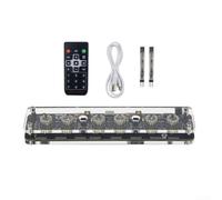 Nixie Base d'horloge tubulaire IN-8 Advanced avec tube à double point et télécommande, USB-C 5 V, lumière d'ambiance LED, pour tubes IN-8/NH-8 à 6 chiffres, protection cathode, format 12/24h