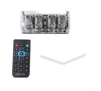Nixie Kit d'horloge à tube avec tubes fluorescents IN-12, horloge de bureau numérique rétro avec lumière vive de 225 couleurs, néon acrylique alimenté par USB avec télécommande pour et