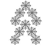 NIYANGLE 10 Pièces Décoration Légère et Réutilisable en Toile D'araignée Noire en Plastique pour Décoration Intérieure et Extérieure d'halloween, pour Maison Hantée